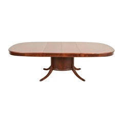 Romweber Regency Mahogany Pedestal Extension Dining Table, Newly Refinished