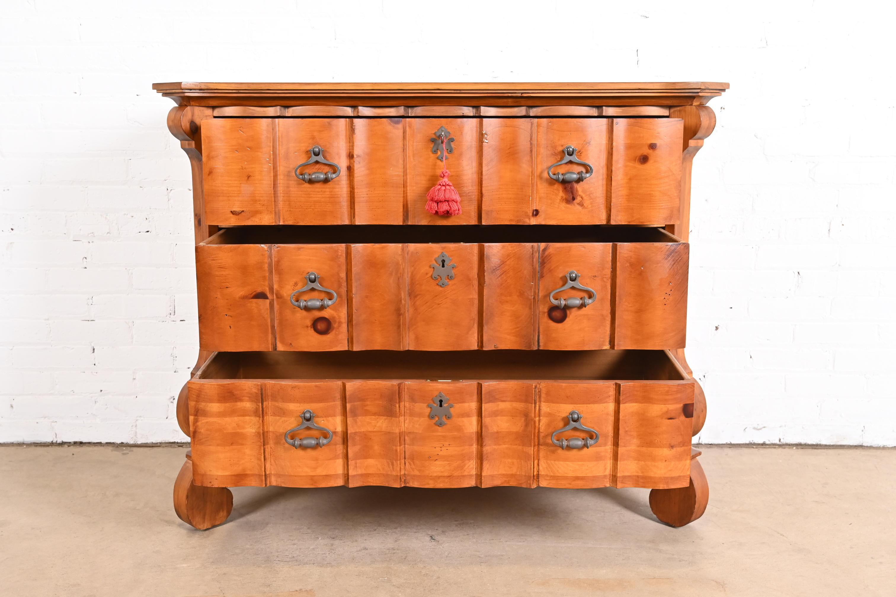 Romweber Spanish Baroque Carved Pine Commode or Chest of Drawers For Sale 3