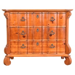 Romweber Spanish Baroque Carved Pine Commode or Chest of Drawers