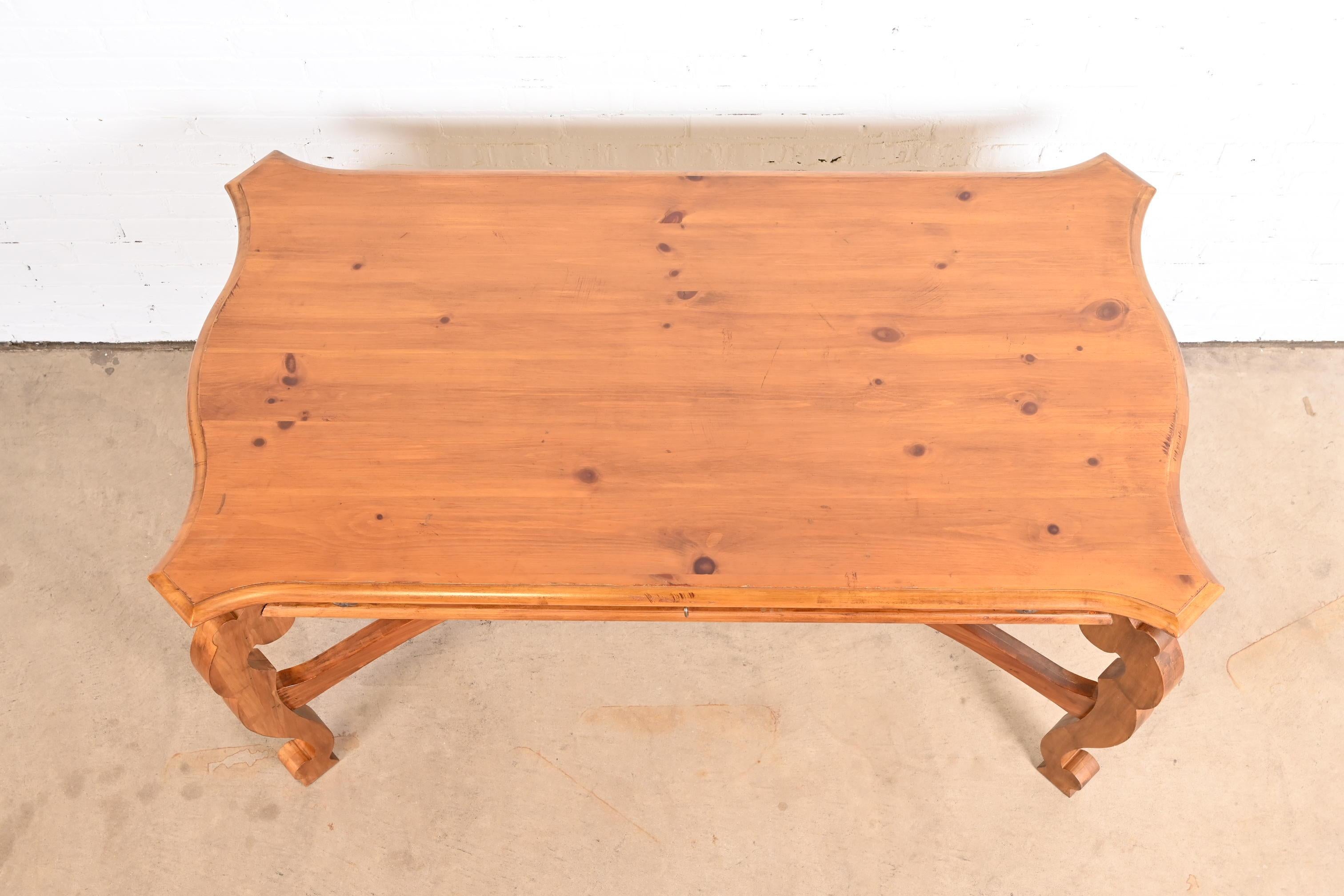Romweber Spanish Baroque Carved Pine Writing Desk For Sale 1