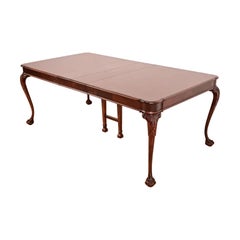 Romweber Style Chippendale Carved Mahogany Extension Dining Table, Refinished