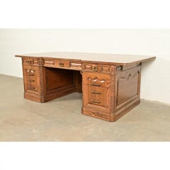 Romweber Viking Oak Executive Desk, Circa 1960s