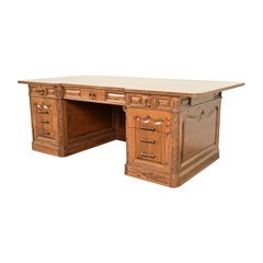 Romweber Viking Oak Executive Desk, Circa 1960s