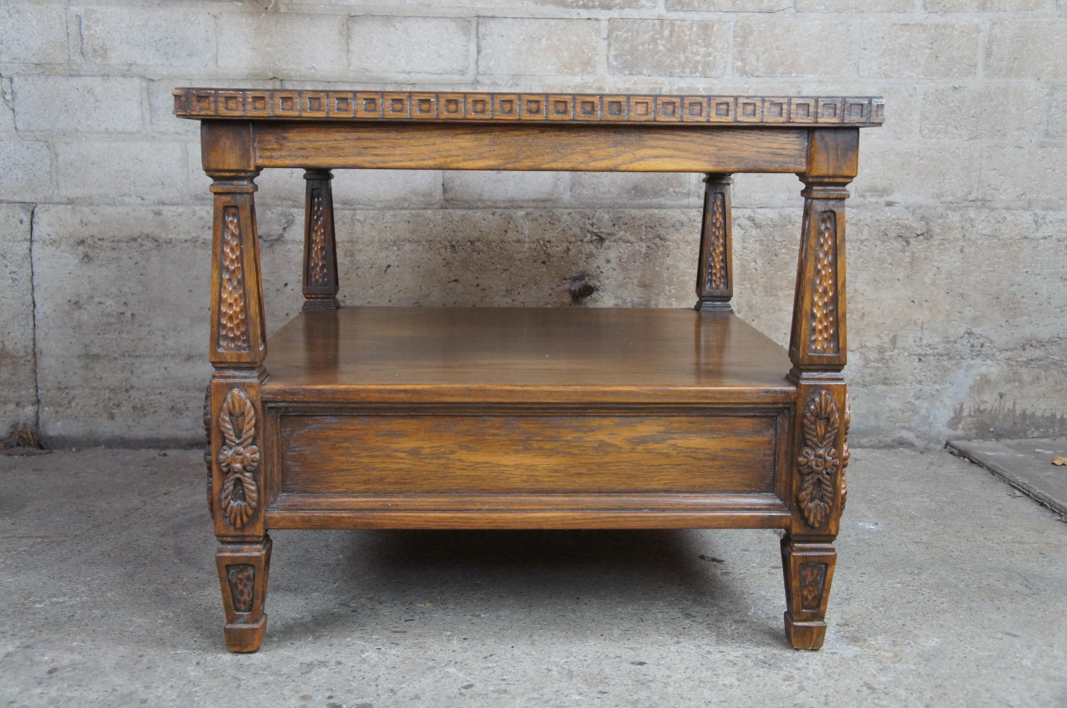 Romweber Viking Oak Square End Side Accent Nightstand Table 1960 Midcentury 4