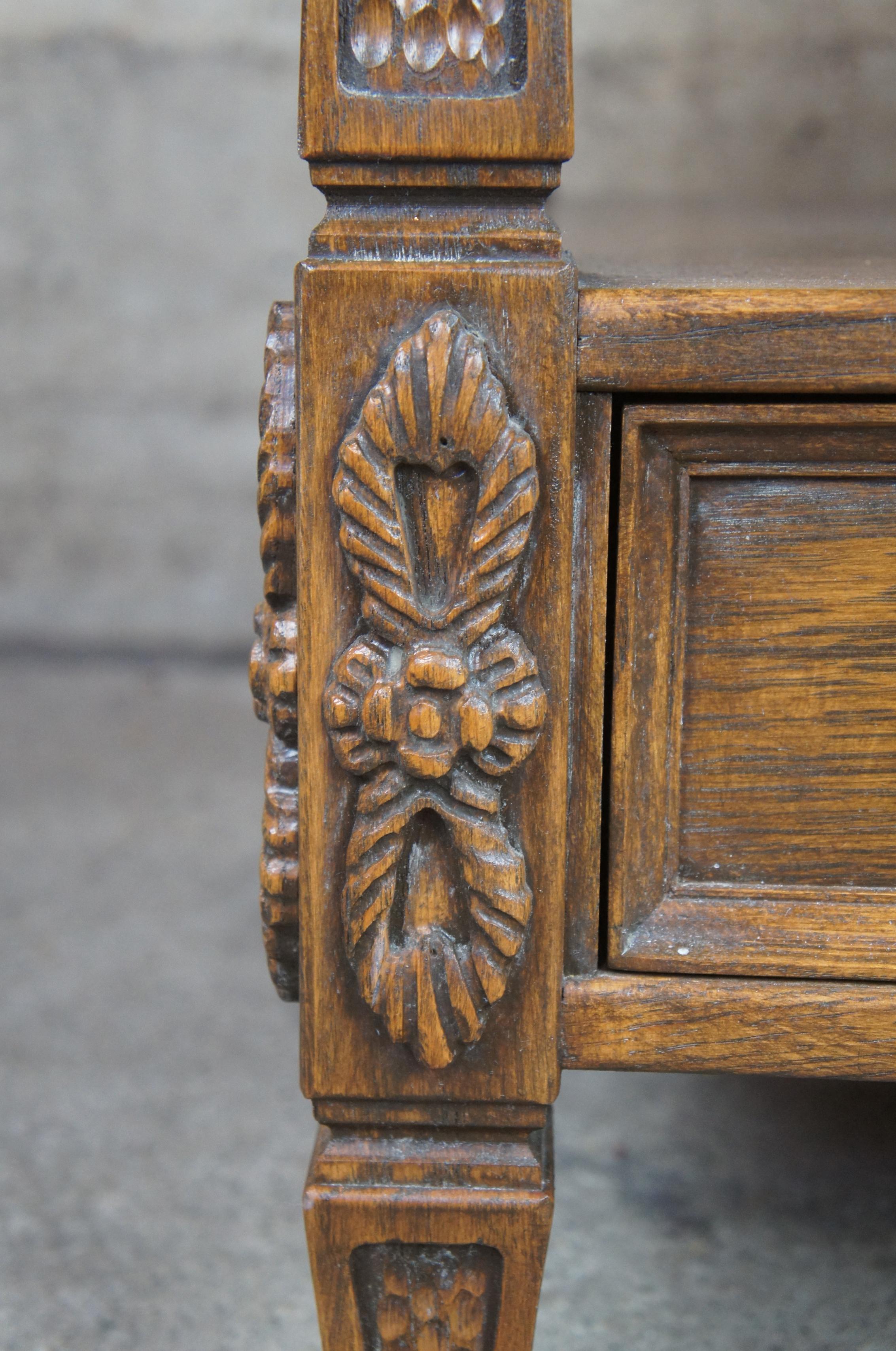 American Romweber Viking Oak Square End Side Accent Nightstand Table 1960 Midcentury