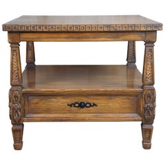 Romweber Viking Oak Square End Side Accent Nightstand Table 1960 Midcentury
