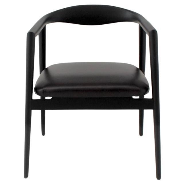 Romy Pull Up 06 Leather Upholstery And Matte Black Frame Chair by Casa Casati