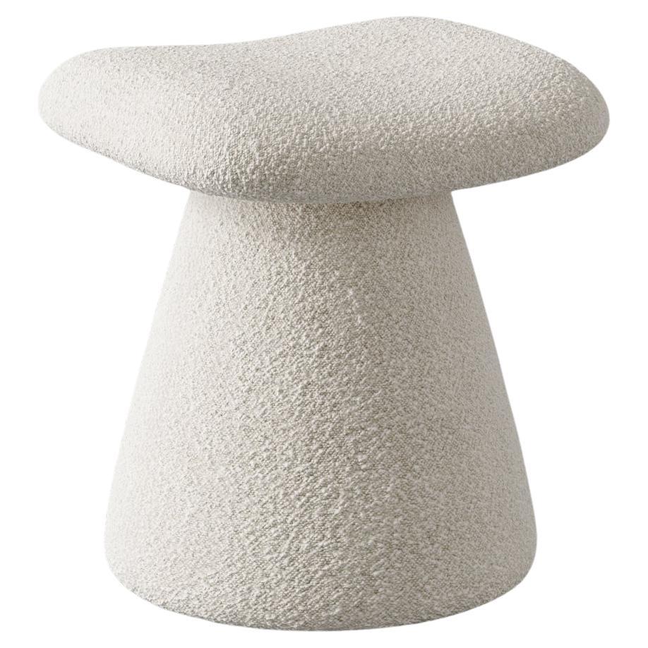 "Romy" Upholstered Stool in Berbers / Bouclés by Christiane Lemieux