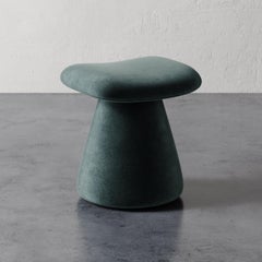 "Romy" Upholstered Stool in Performance Velvet by Christiane Lemieux