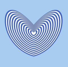Hologram agamographe Beating Love dans les couleurs du drapeau israélien bleu