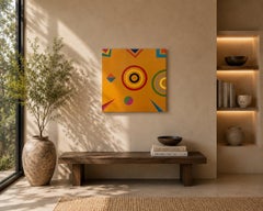 Kunst und Space, Ron Agam, Geometrische Op Art Malerei Acryl auf Holz, 2022
