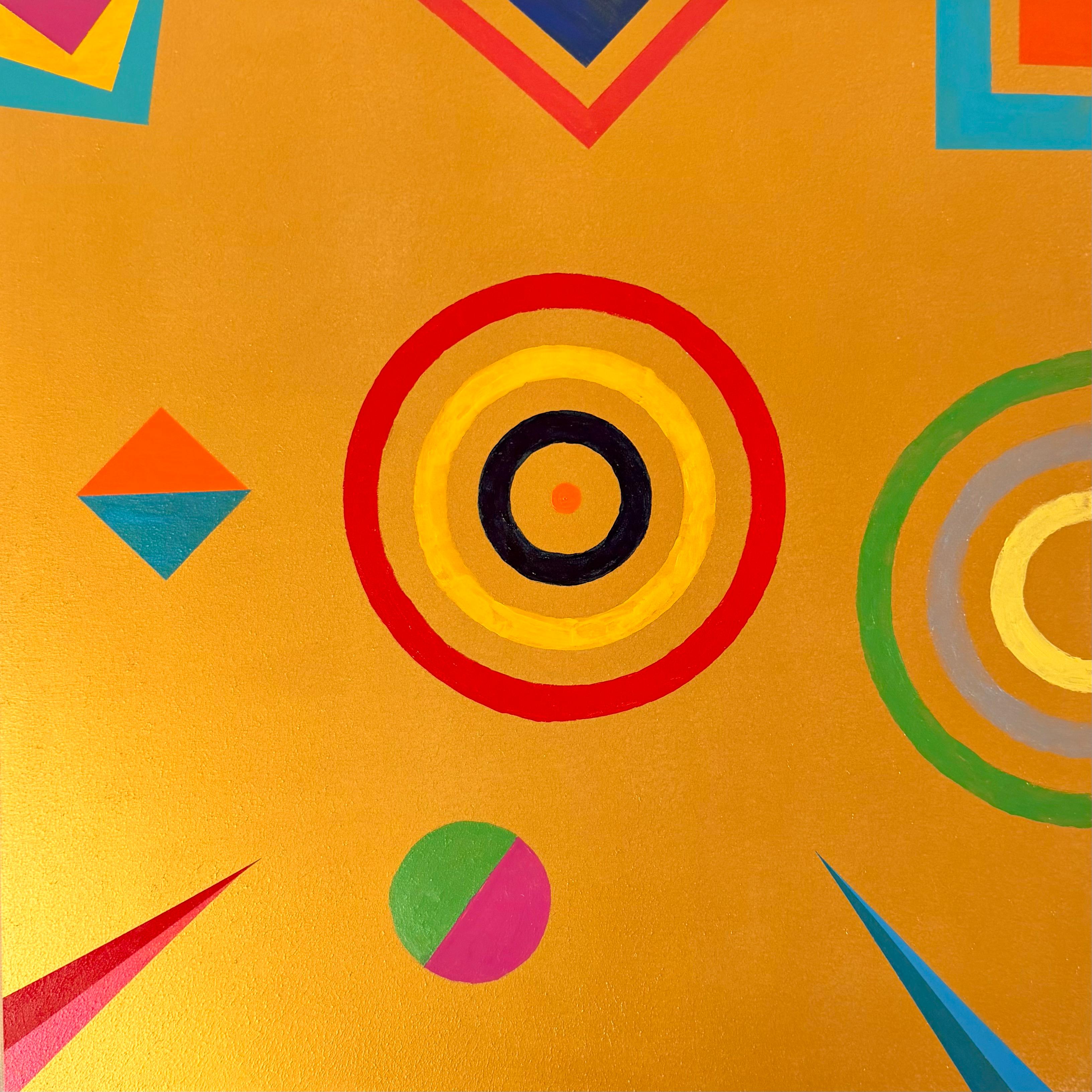 Art et Space, Ron Agam, peinture géométrique Op Art, acrylique sur Wood, 2022