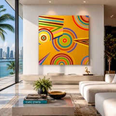 « Disruption in Gold » de Ron Agam – Abstraction géométrique contemporaine, 2021