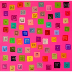 «My Love of Square in Pink», de Ron Agam, composición geométrica abstracta en color, 2026