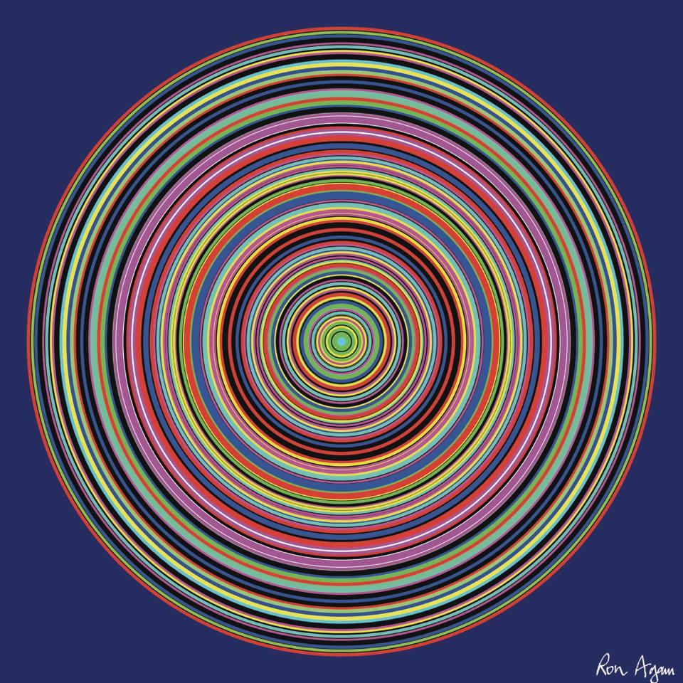 Ron Agam Abstract Print - Blue Planet