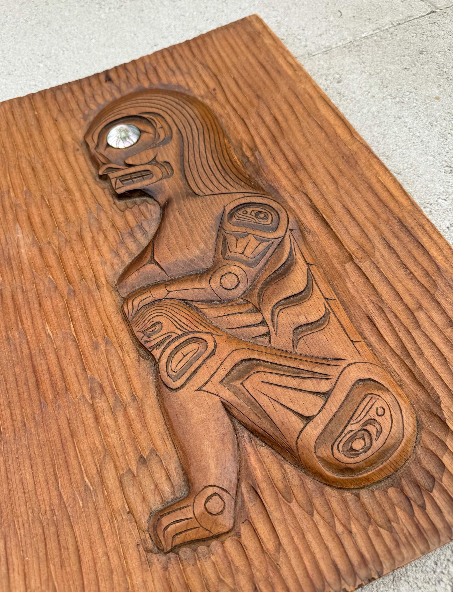 Ron Aleck Carved Wood Plaque, Pacific North West Coast, 20th Century For Sale 6