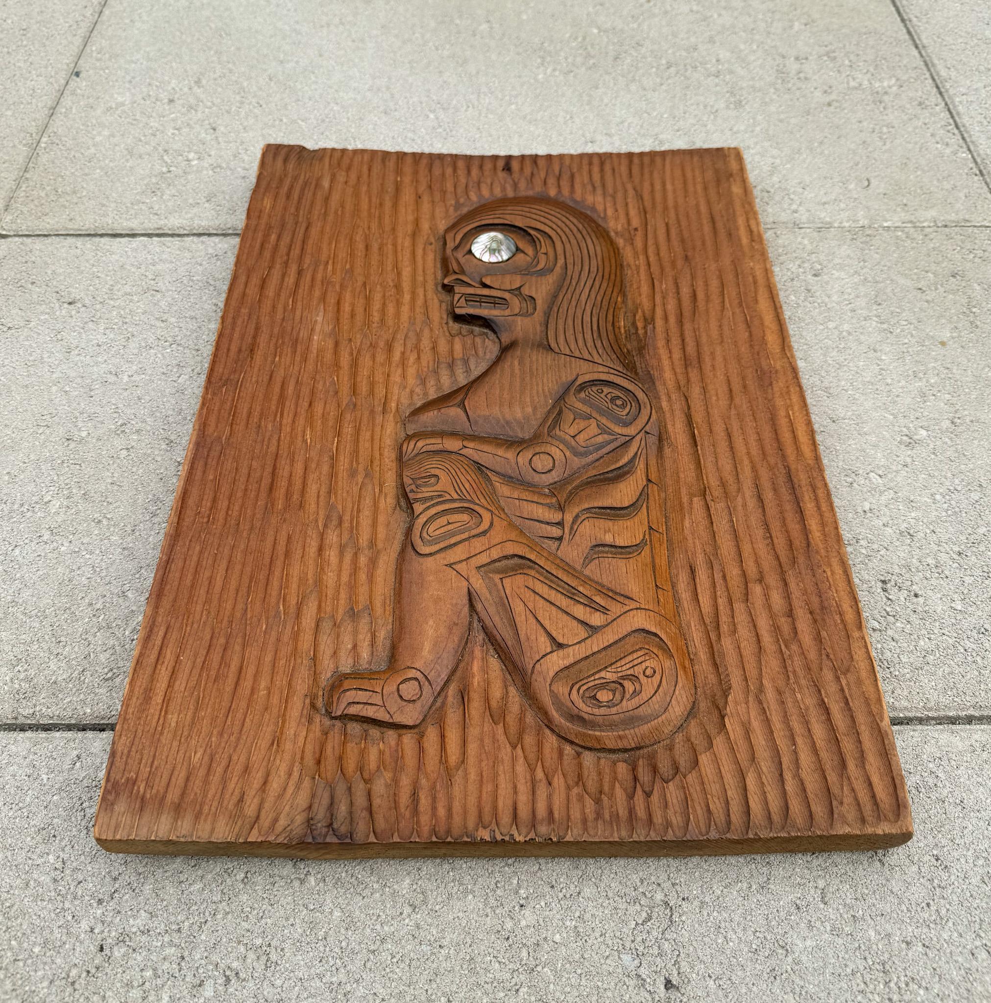 Ron Aleck Carved Wood Plaque, Pacific North West Coast, 20th Century For Sale 9