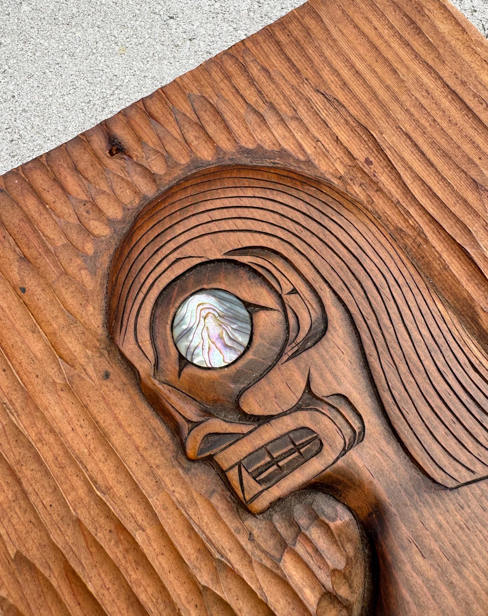 Ron Aleck Carved Wood Plaque, Pacific North West Coast, 20th Century For Sale 2