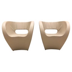 Ron Arad Albert and Victoria for Moroso Leather Chairs, a Pair
