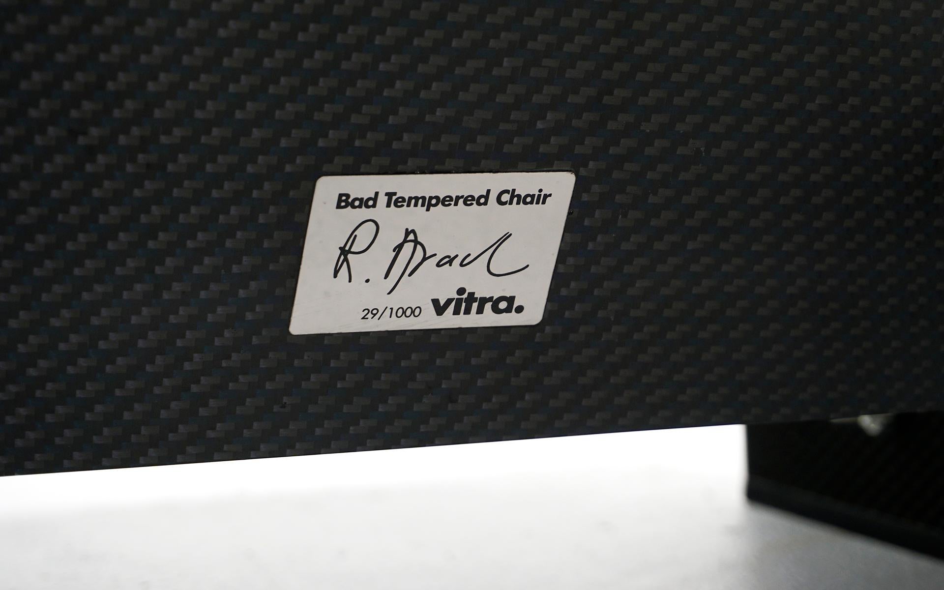 Metal Ron Arad Bad Tempered Chair #29/1000 for Vitra, 2002, Carbon Fiber, Signed For Sale