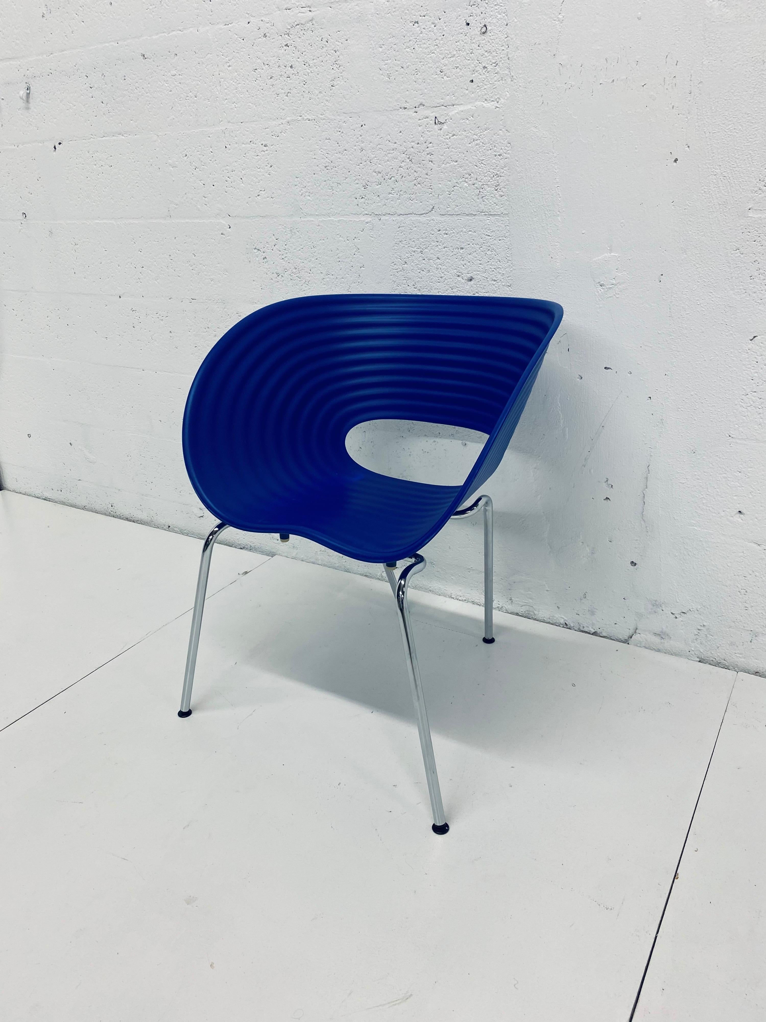 Ron Arad Cobalt Blue Tom Vac Plastic Shell Chair for Vitra 2