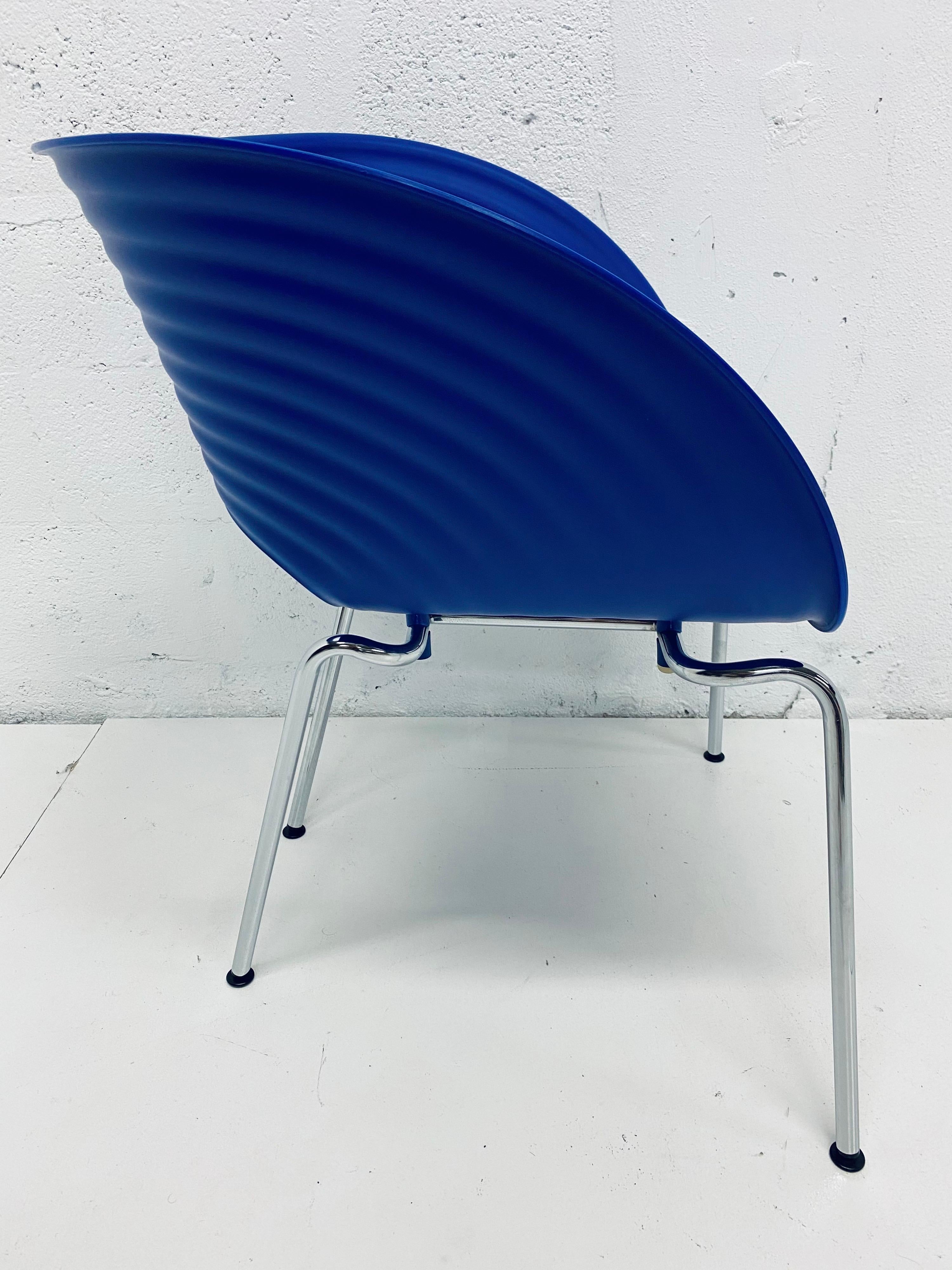 Modern Ron Arad Cobalt Blue Tom Vac Plastic Shell Chair for Vitra