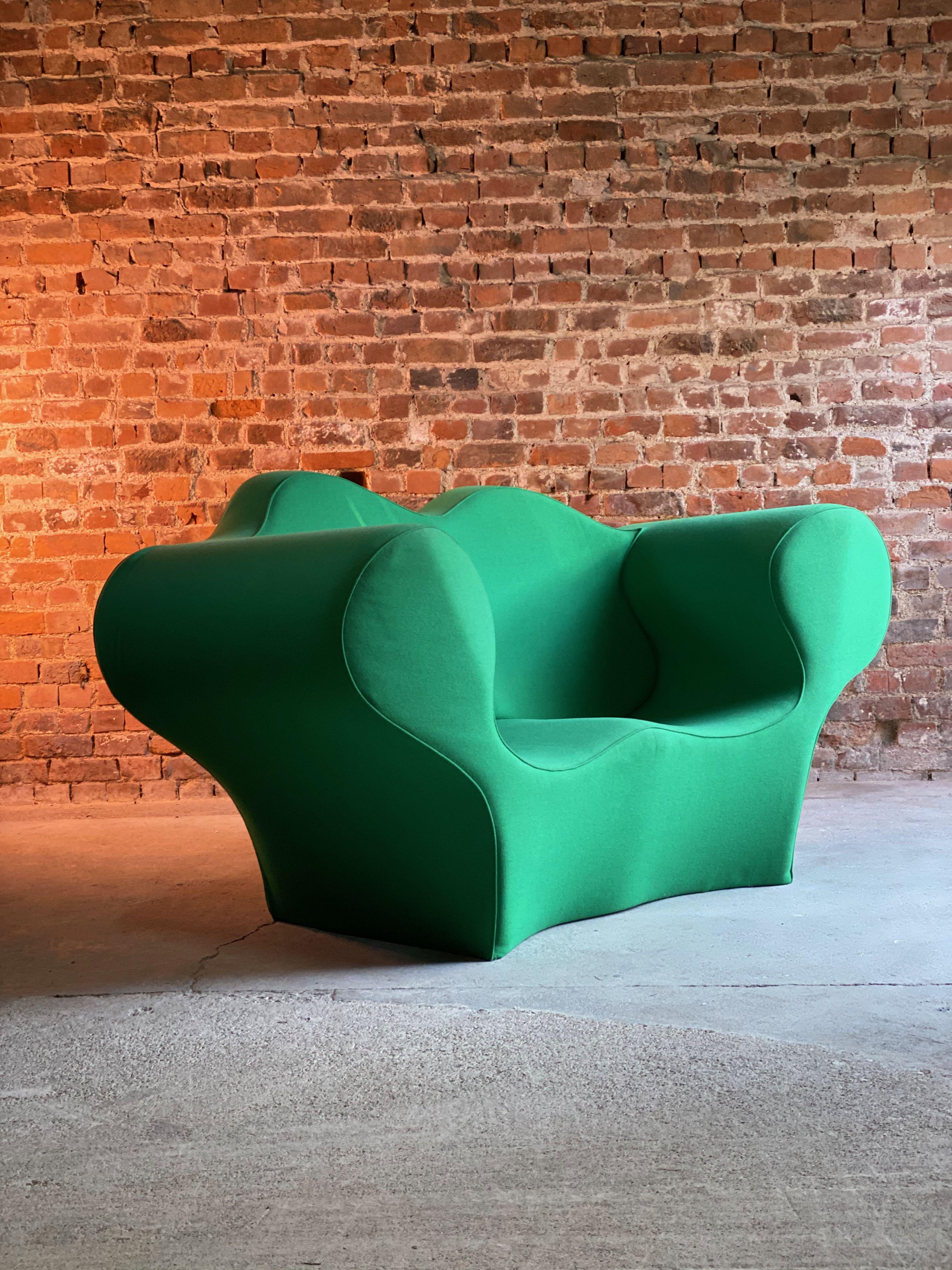 Mid-Century Modern Ron Arad Double Soft Big Easy Sofa in Green by Moroso Italy, circa 1991