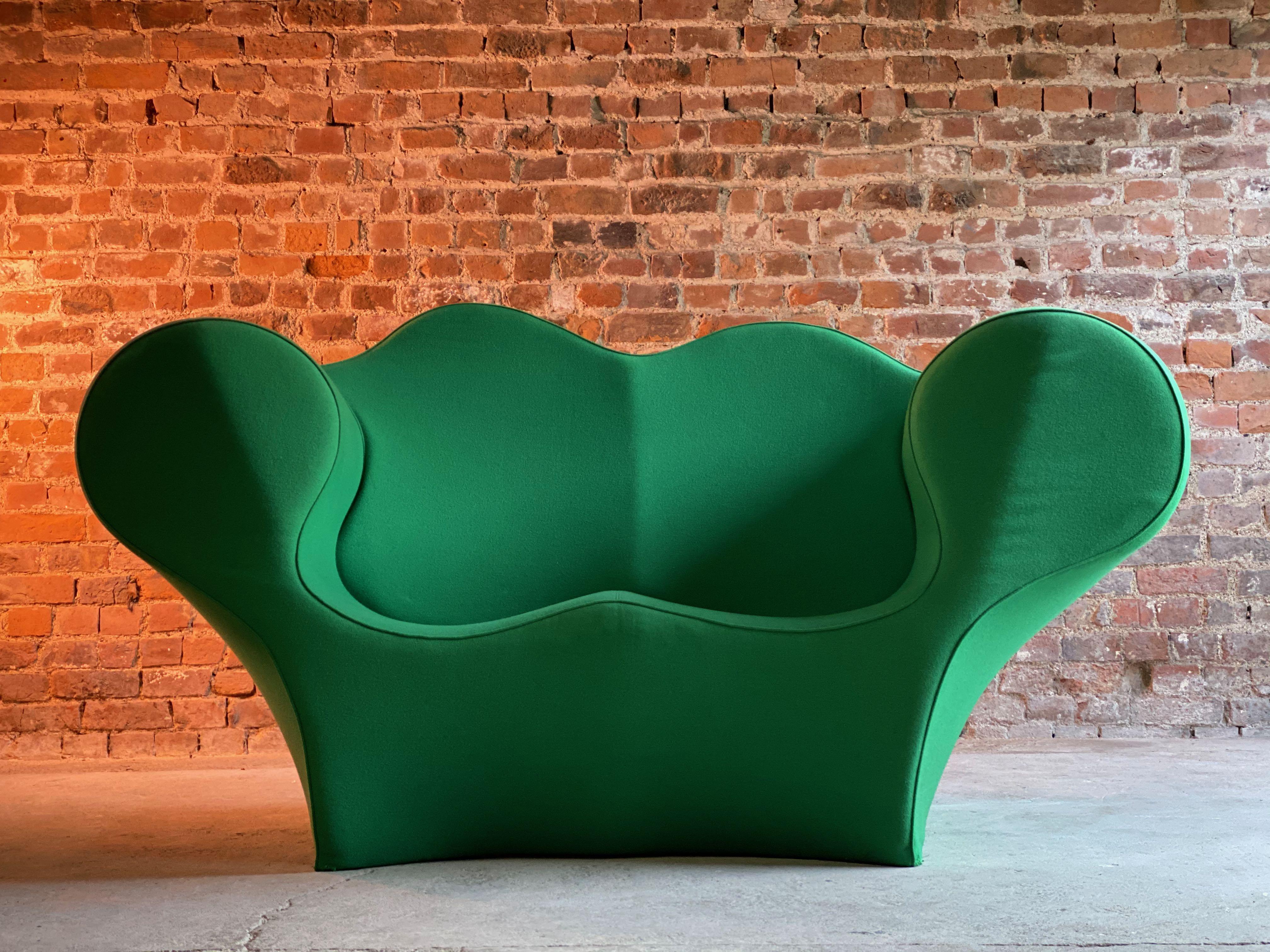 Steel Ron Arad Double Soft Big Easy Sofa in Green by Moroso Italy, circa 1991