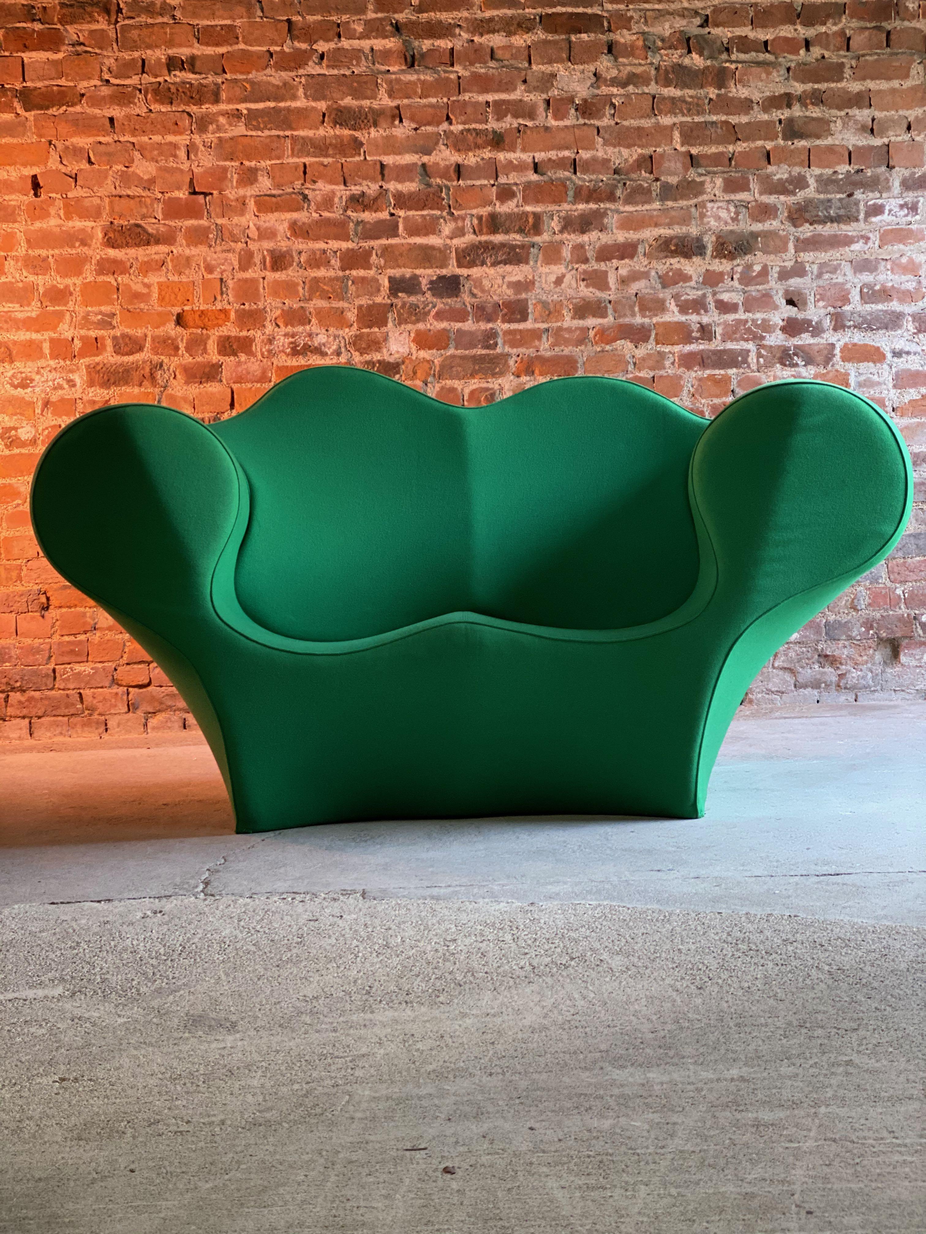 Ron Arad Double Soft Big Easy Sofa in Green by Moroso Italy, circa 1991 1