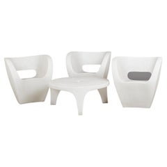 Ron Arad für Moroso 3 Außenstühle und Tisch Little Alfred, Italien, 2000