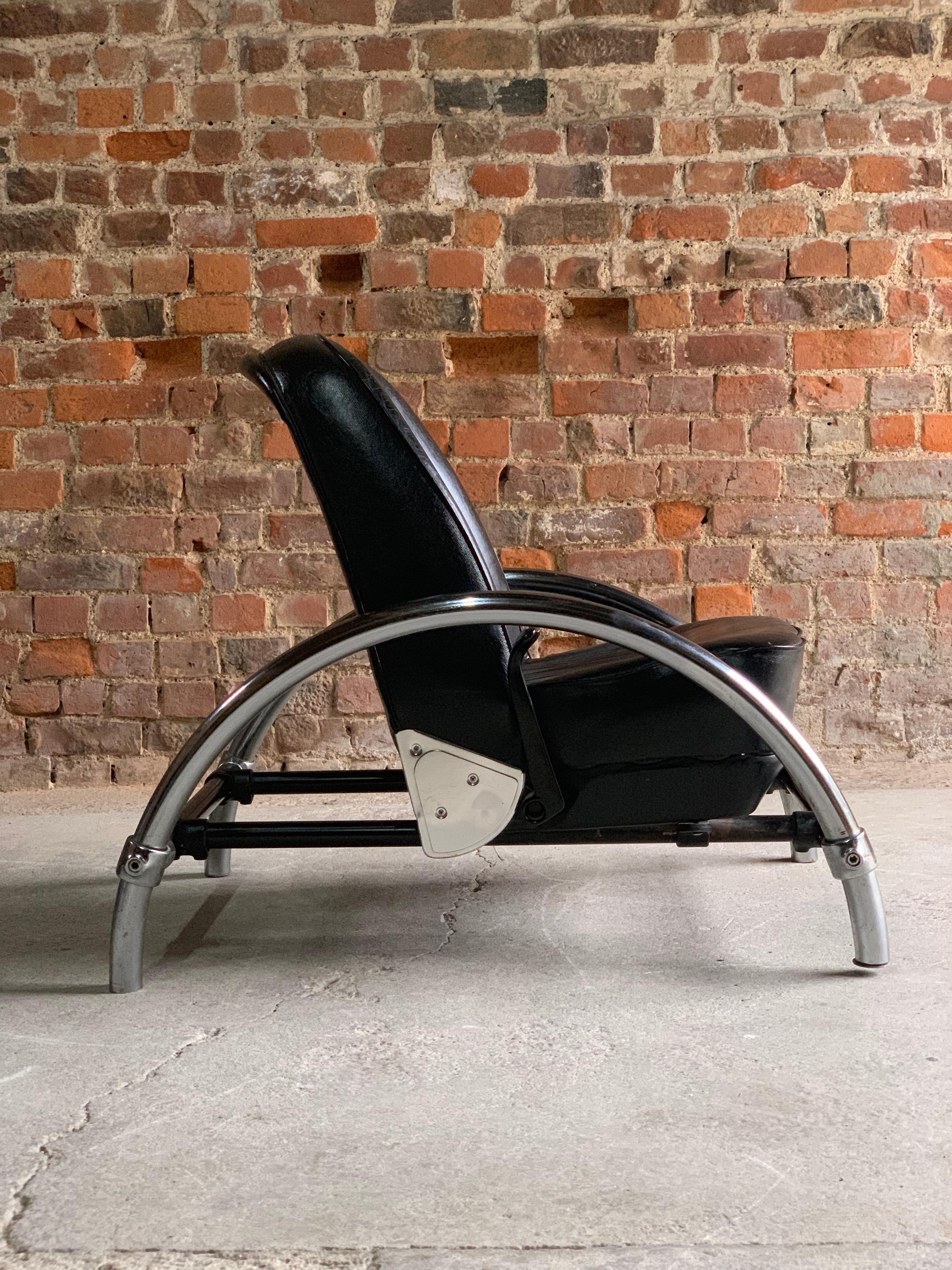 Ron Arad Rover chair 1981, Black leather Rover chair with reclining action.

Ron Arad said he 