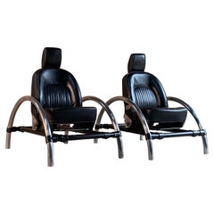 Ron Arad Rover Chairs Pair by One Off Ltd Circa 1981