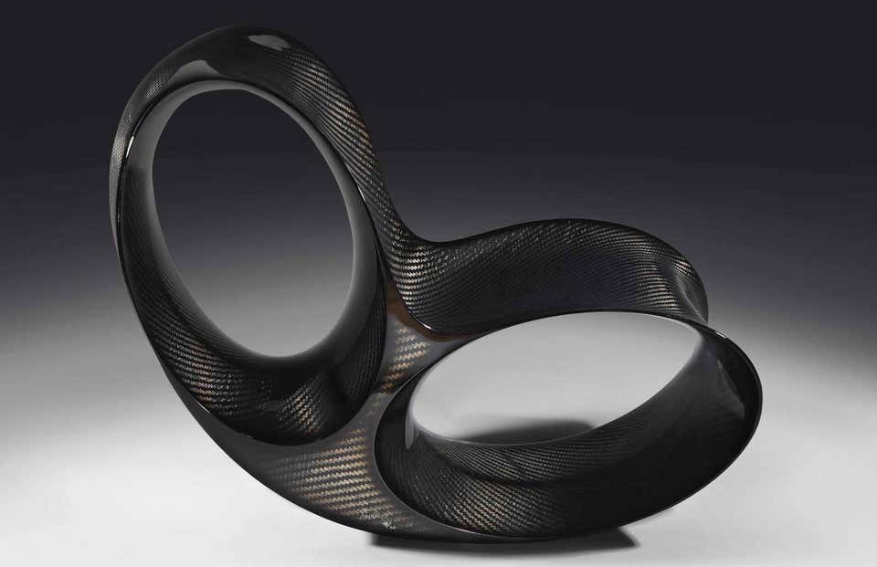 RON ARAD Oh Void II Chair 2002 Sculpture woven black carbon fibre nomex