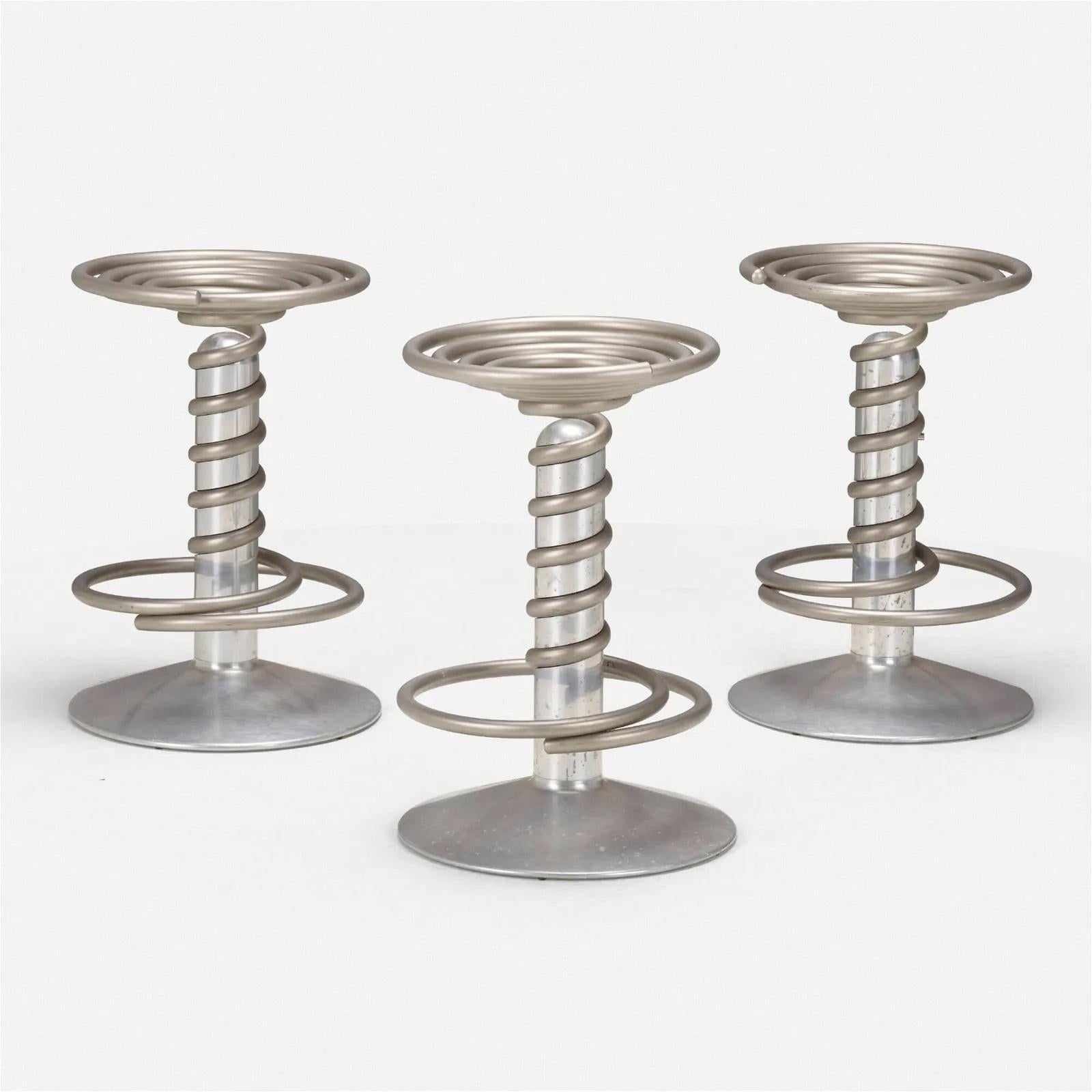 Ron Arad Screw Stools Set of Three Driade Italy Sculpture Industrial Stainless For Sale 1