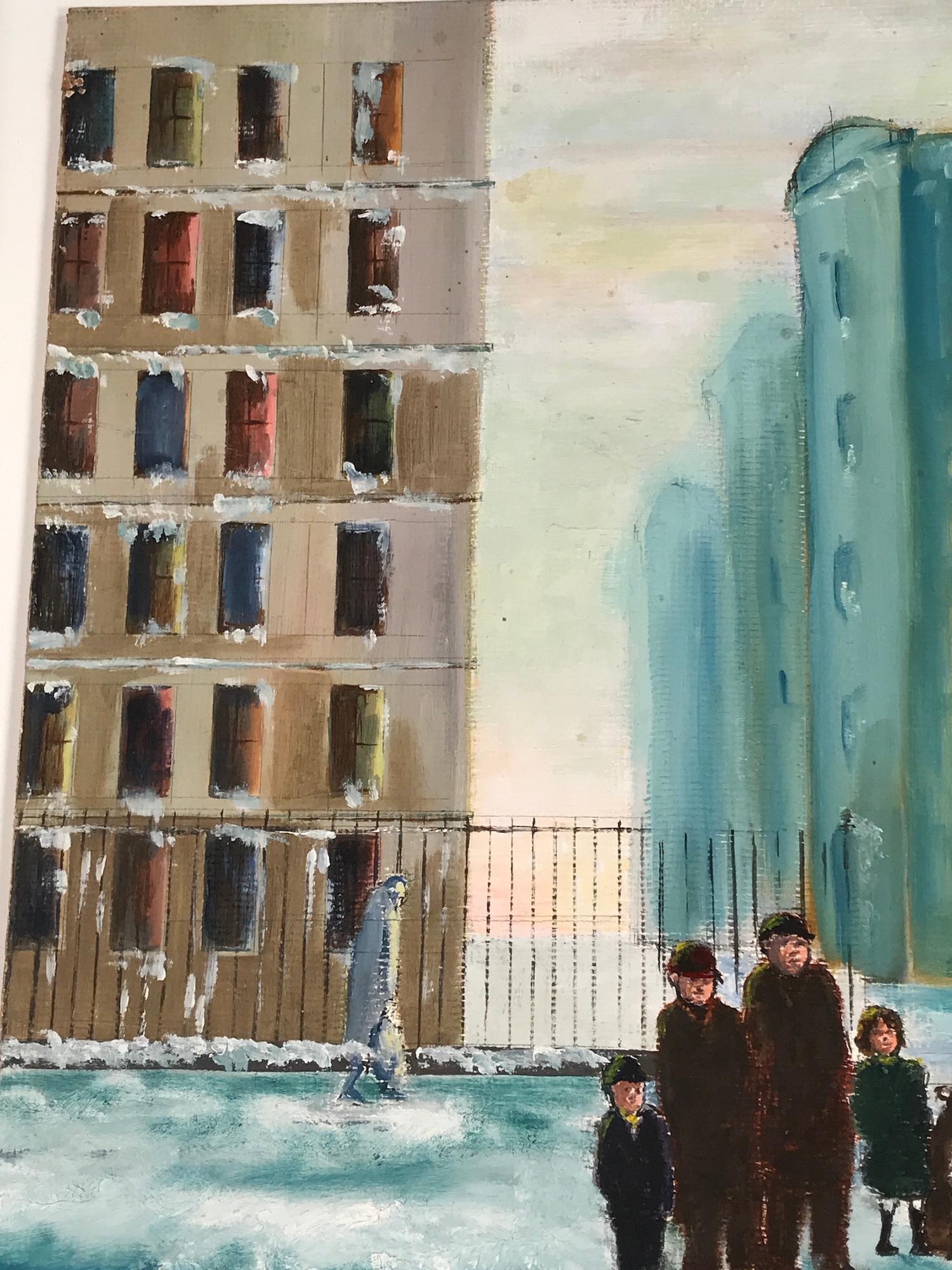 Ron Barnes The Buskers New York Acrylic For Sale 1