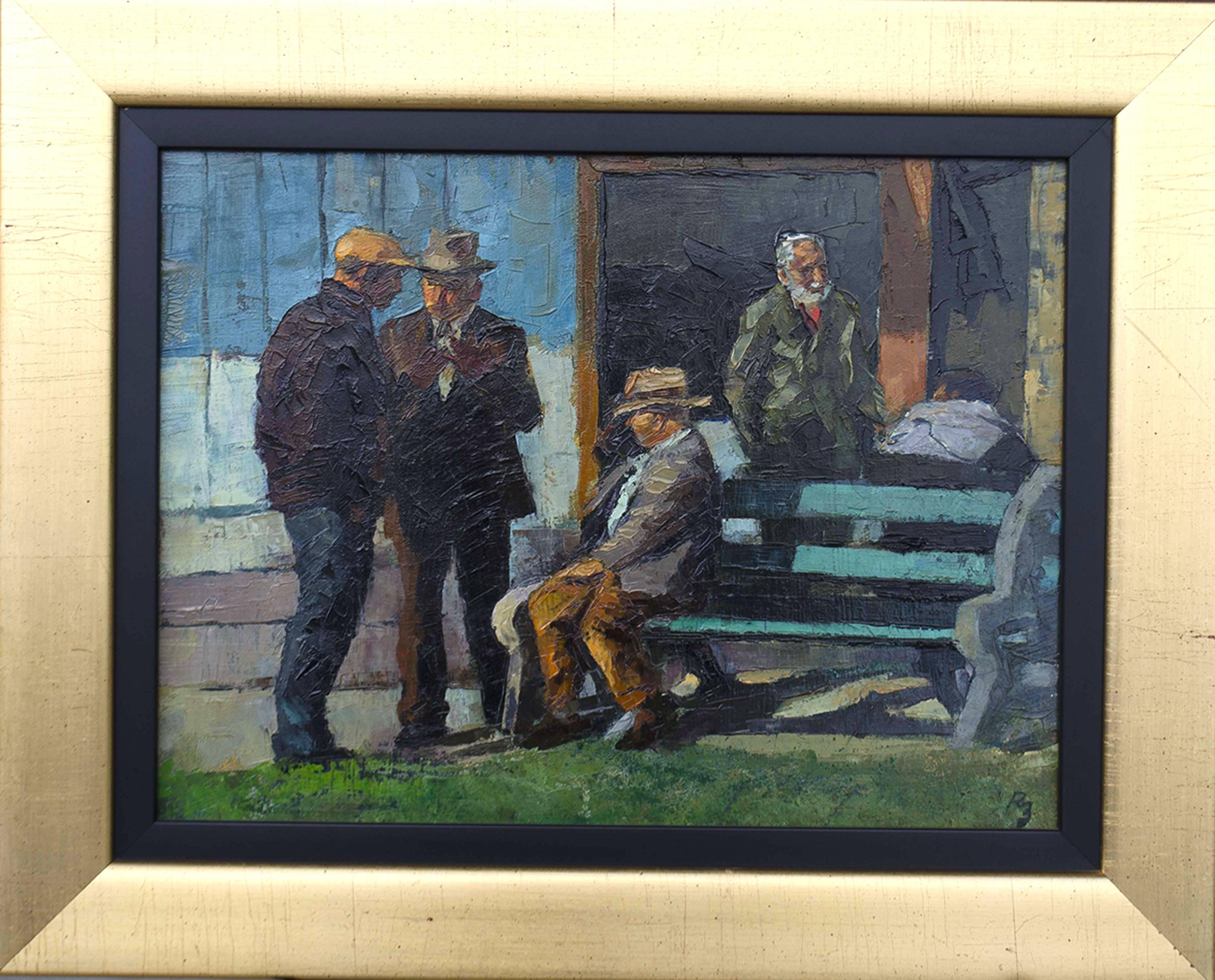 Ocean Park Bench - Painting by Ron Blumberg