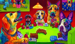 Humorous Contemporary Large Giclee of Dogs Playing Poker by Ron Burns