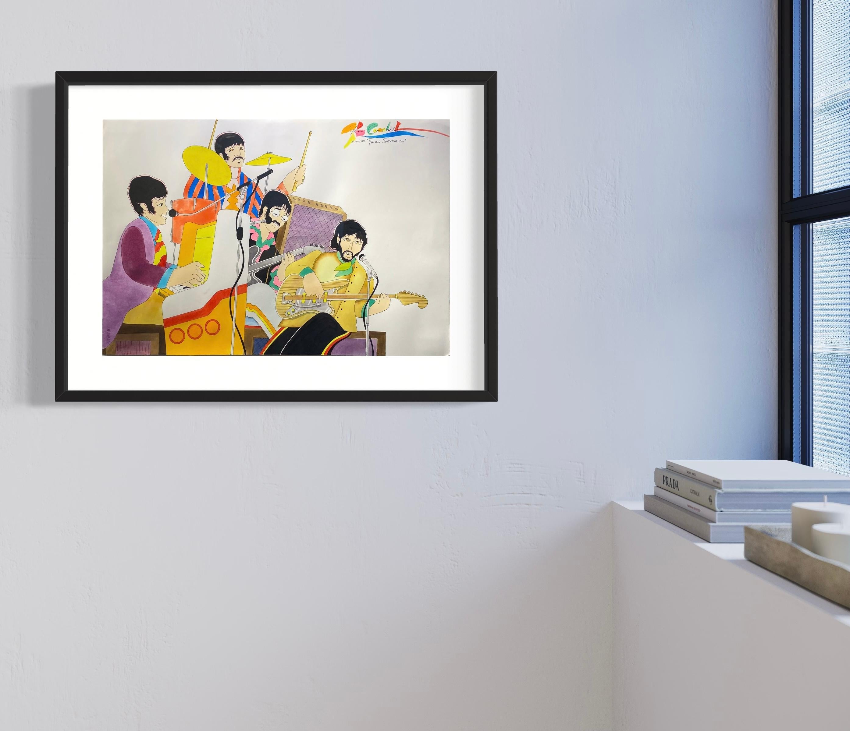 The Beatles Yellow Submarine (Originale) - Art di Ron Campbell