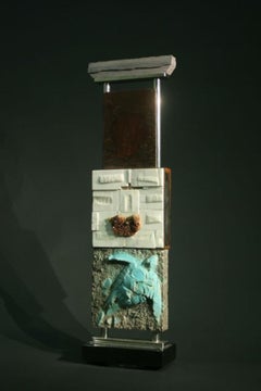 Used Ascent, 39"high mixed media, unique sculpture