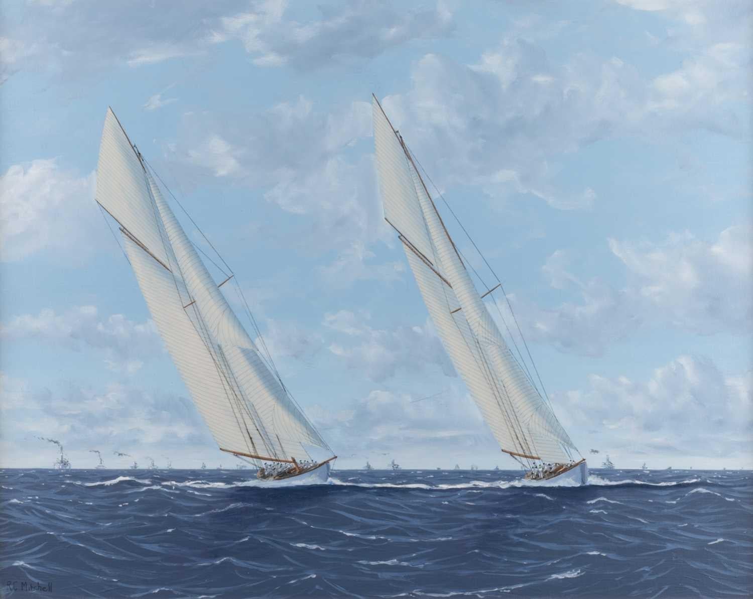 Ron Charles Mitchell of London (b.1960) Americas Cup 1893 Yacht Racing In Good Condition For Sale In Nottingham, GB