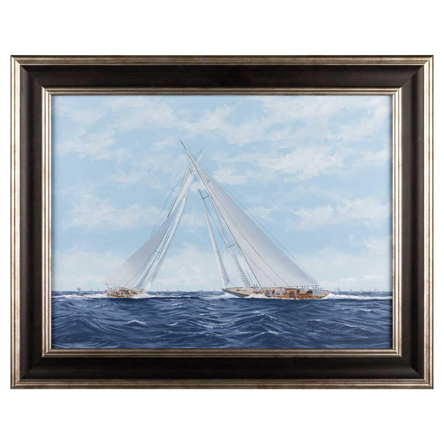 Ron Charles Mitchell di Londra (nato nel 1960)  Americas Cup 1934 Yacht Racing 
Misura 29 x 38,5 cm (11,4