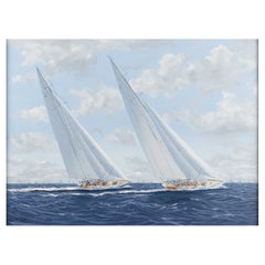 Ron Charles Mitchell of London (b.1960) Americas Cup 1937 Yacht Racing