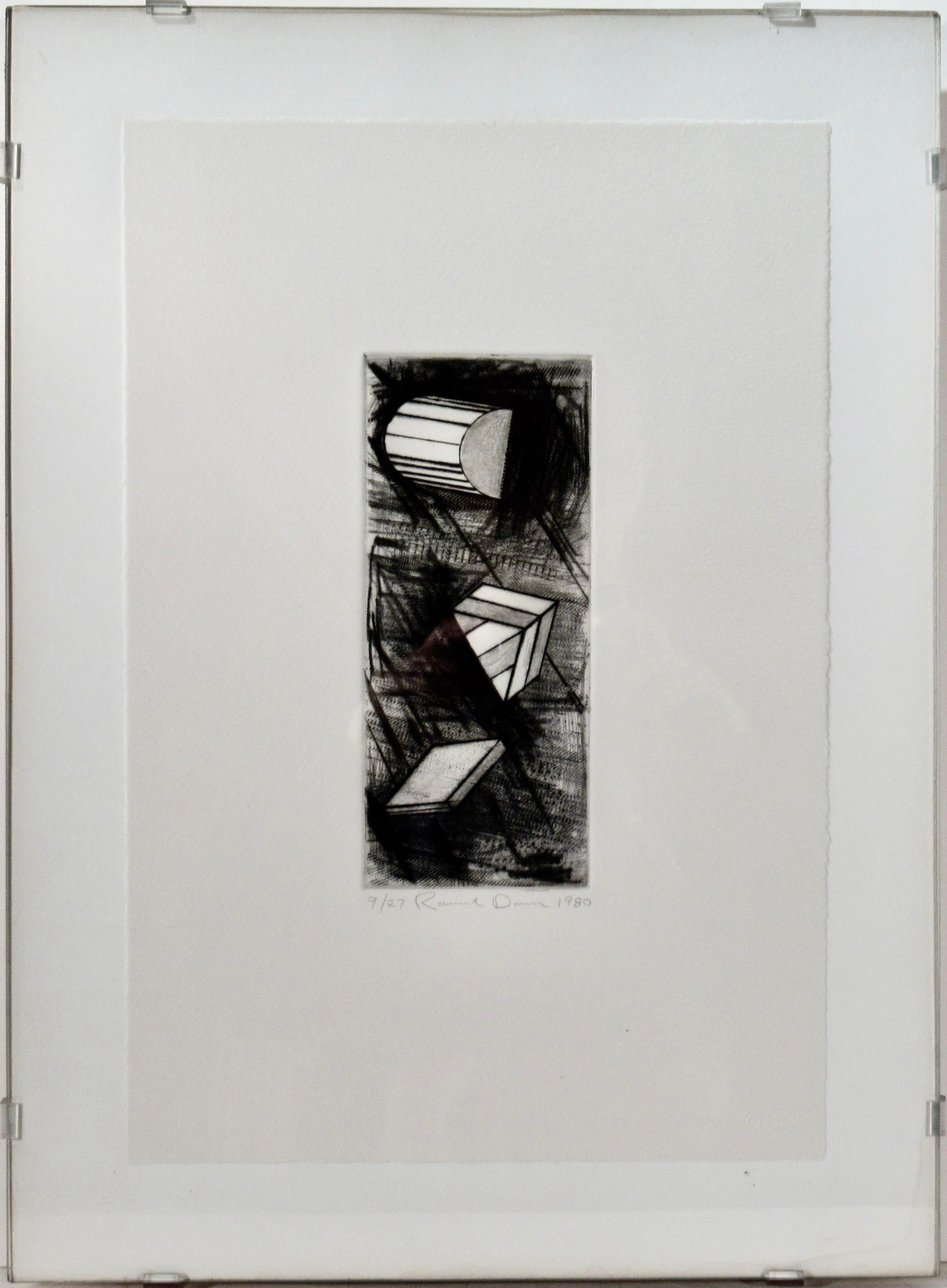 Ron Davis Abstract Print – Kaltnadelradierung Lambda I