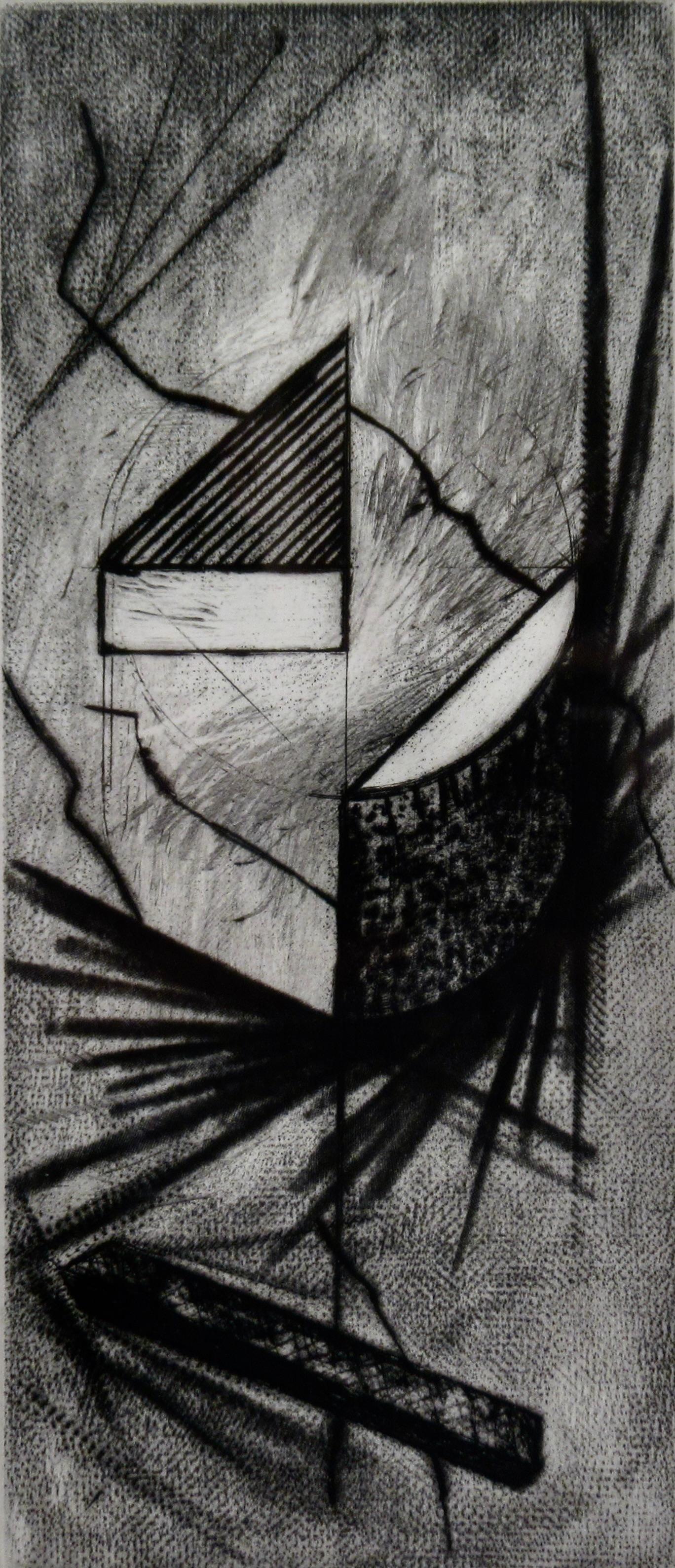 Drypoint Lambda II - Abstract Geometric Print by Ron Davis