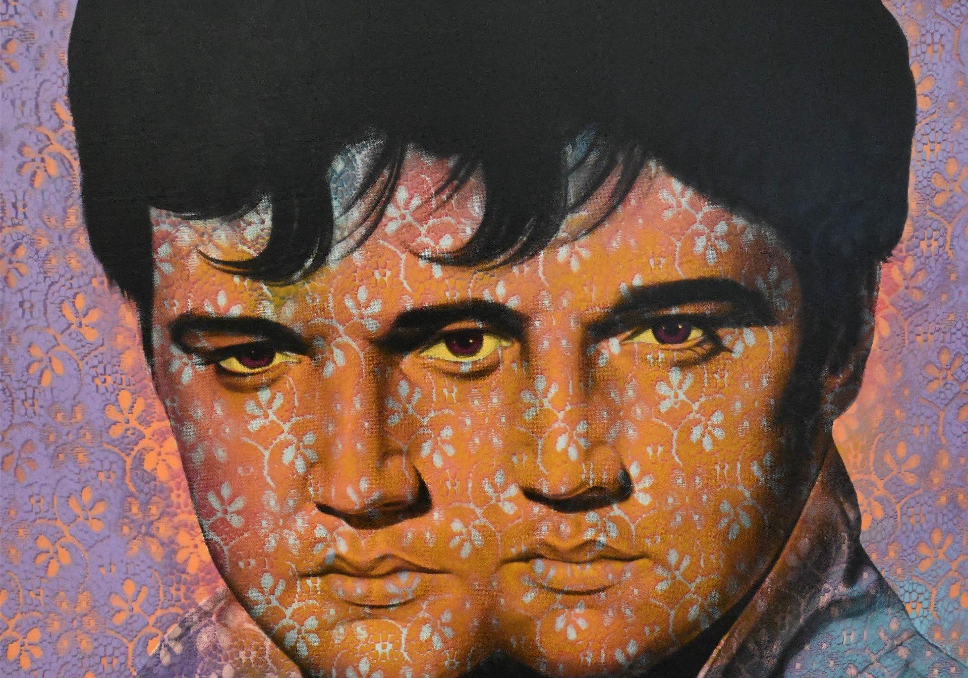 Ron English Pop Elvis/Elvis in Purple and Orange For Sale 6