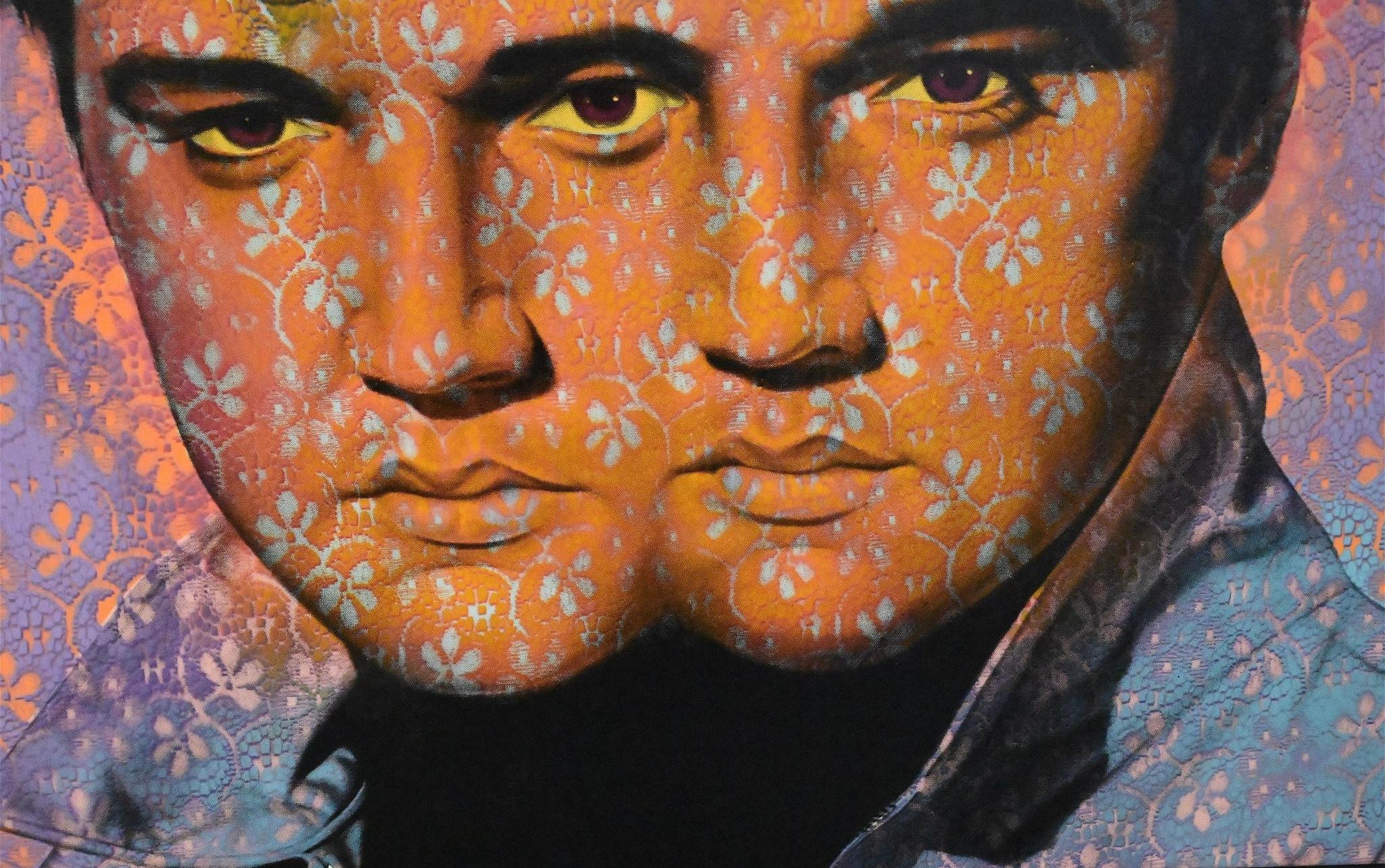 Ron English Pop Elvis/Elvis in Purple and Orange For Sale 7