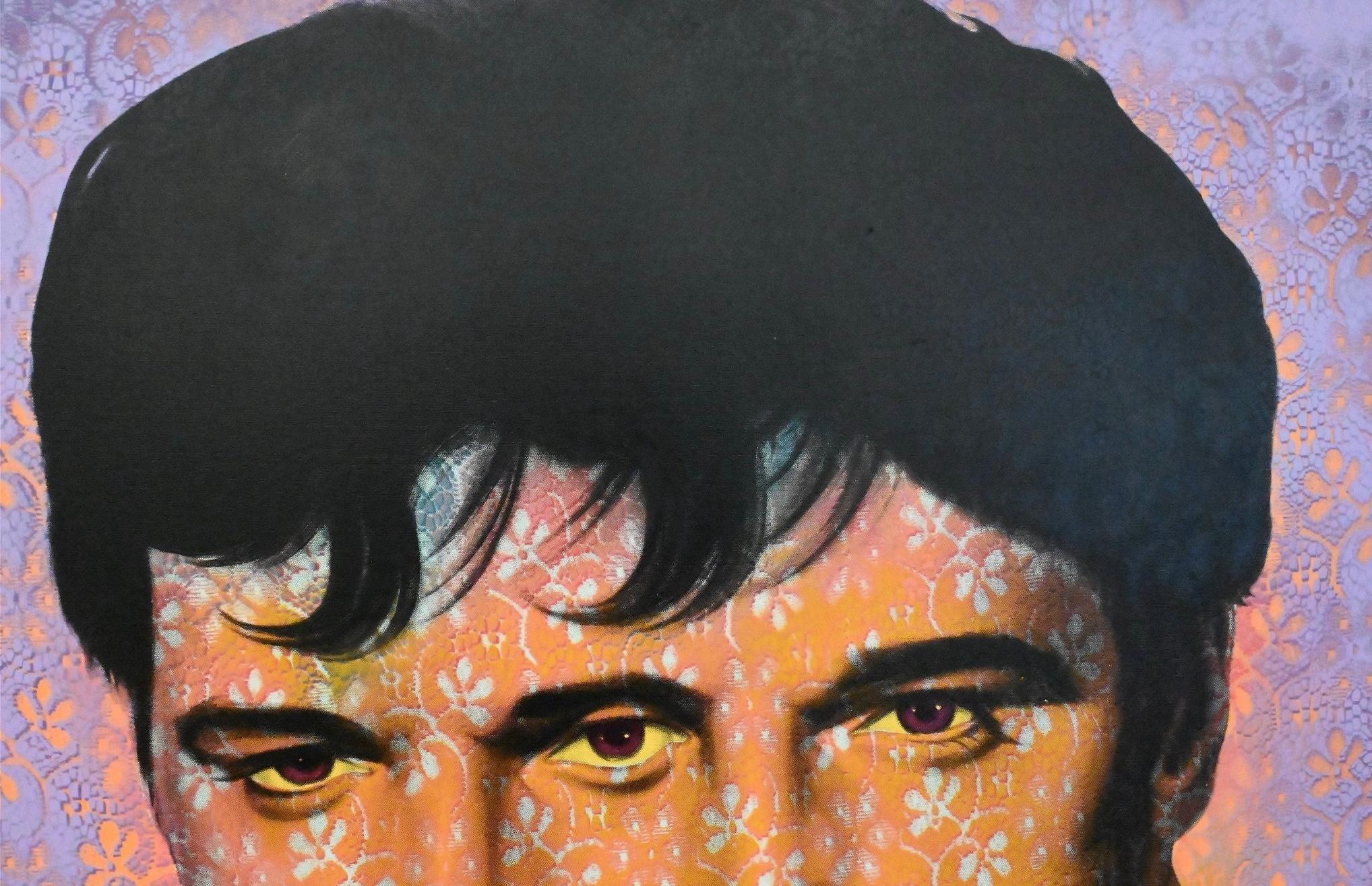 Ron English Pop Elvis/Elvis in Purple and Orange For Sale 8