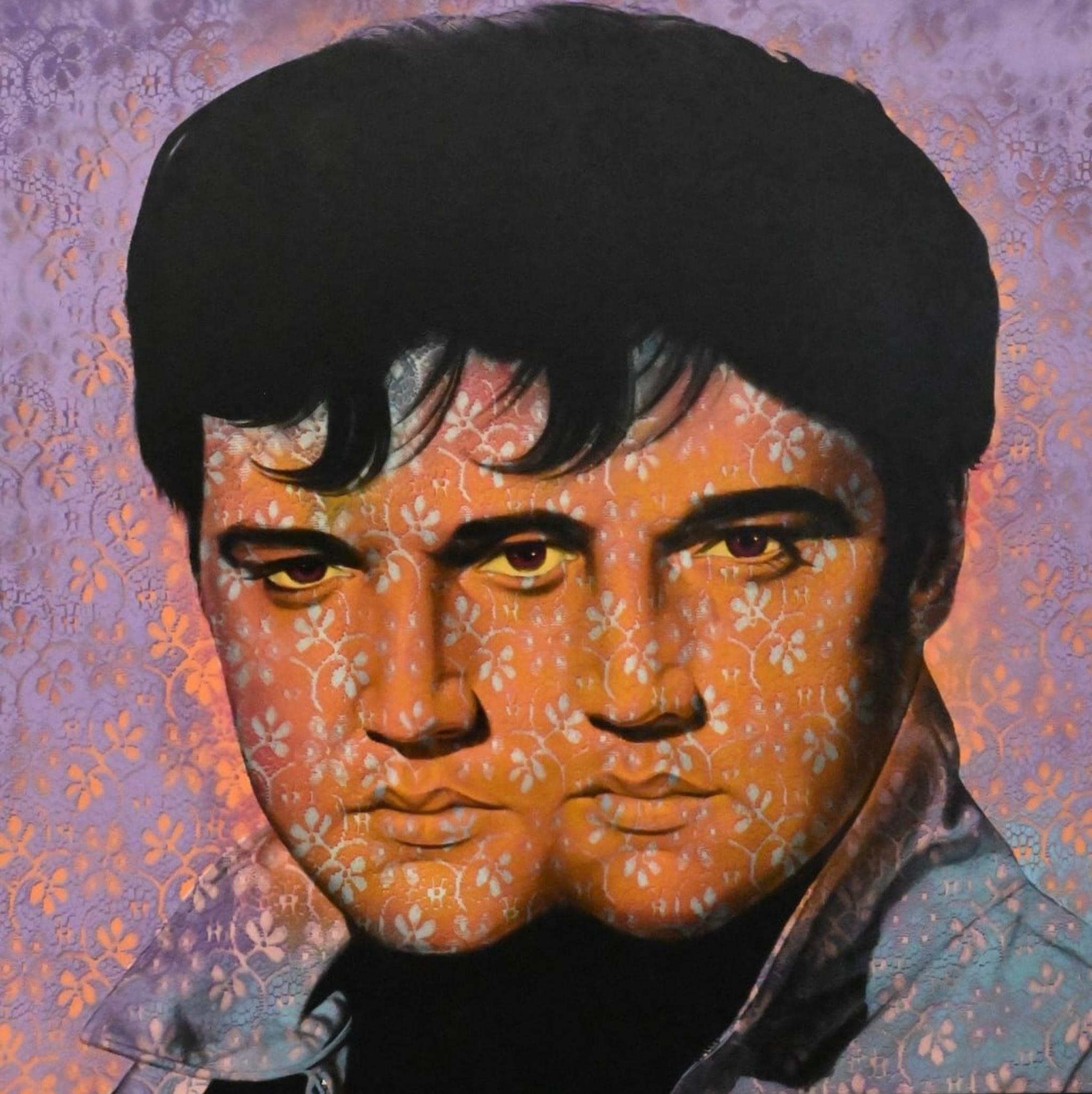 Ron English Pop Elvis/Elvis in Purple and Orange For Sale 9