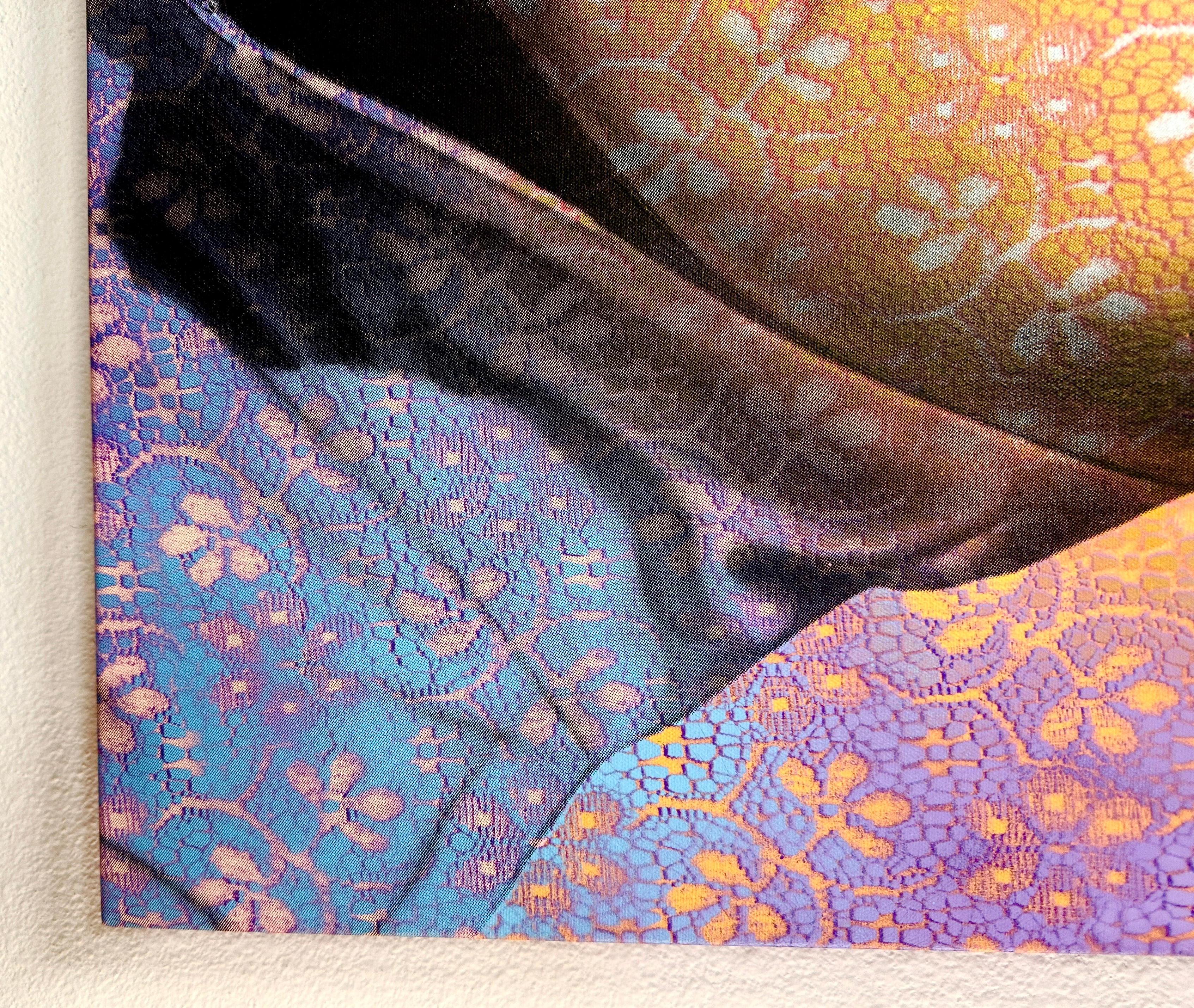 Canvas Ron English Pop Elvis/Elvis in Purple and Orange For Sale