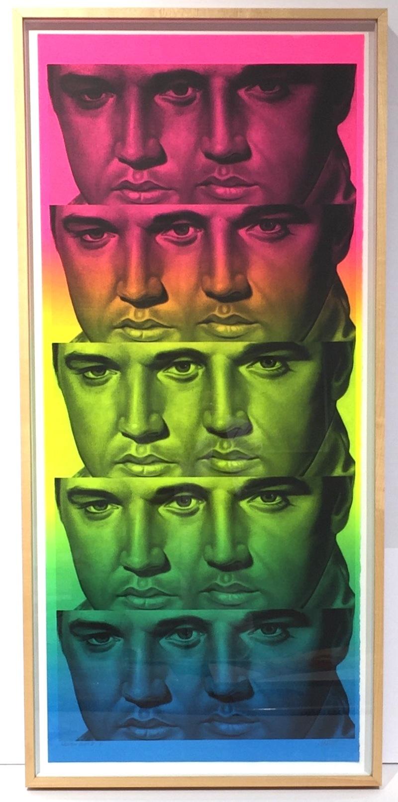 Regenbogen Elvis II – Print von Ron English